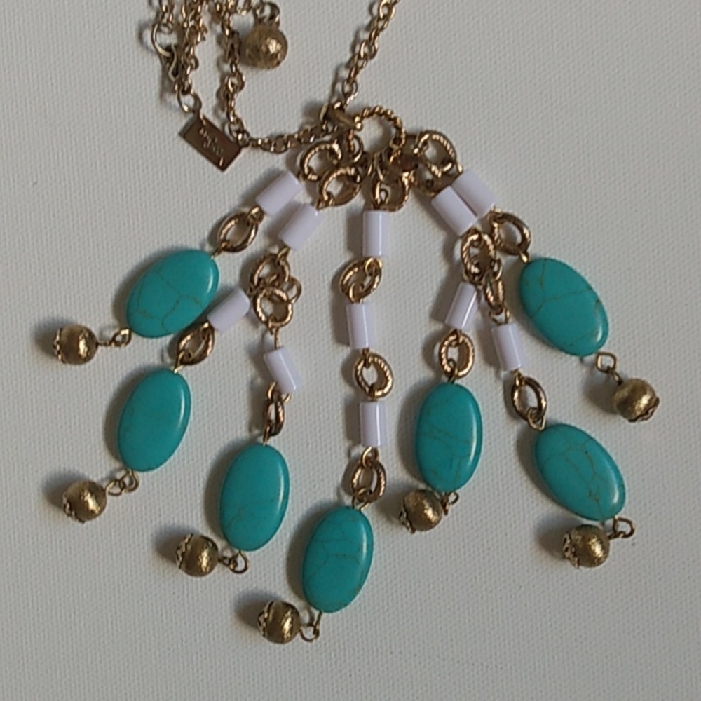 LILLY PULITZER TURQUOISE NECKLACE Long Dangle 30"